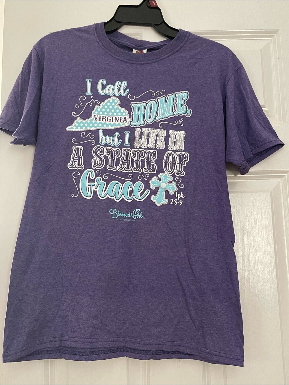 Blessed Girl Purple "A State of Grace" Graphic Tee - Virginia